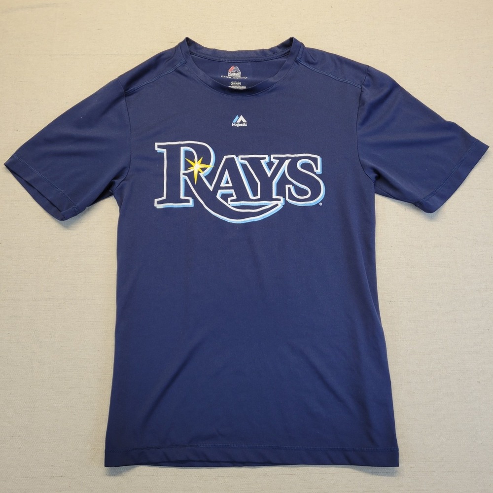 Majestic Tampa Bay Rays Cool Base Shirt Men's Small Blue MLB Authentic S/S 2014